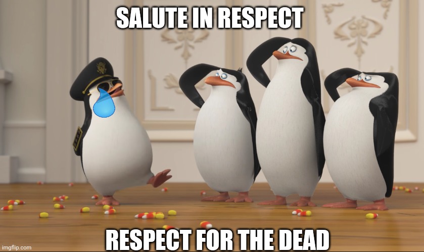 Saluting skipper | SALUTE IN RESPECT RESPECT FOR THE DEAD | image tagged in saluting skipper | made w/ Imgflip meme maker