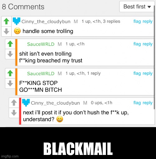 BLACKMAIL | made w/ Imgflip meme maker
