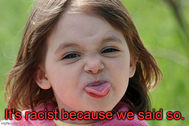 It's racist because we said so. | made w/ Imgflip meme maker