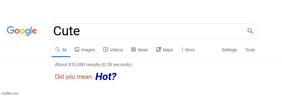 Did you mean? | Cute Hot? | image tagged in did you mean | made w/ Imgflip meme maker