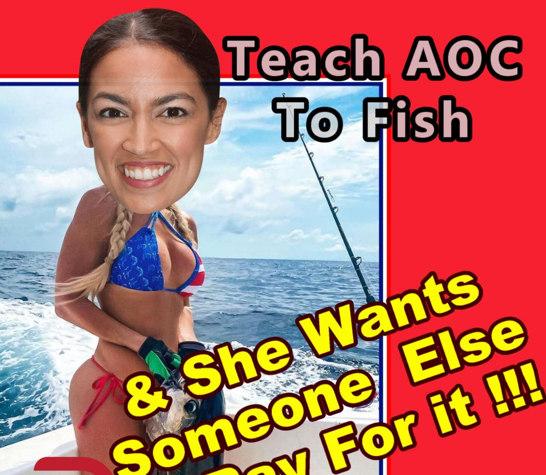 Teach AOC to Fish Blank Meme Template