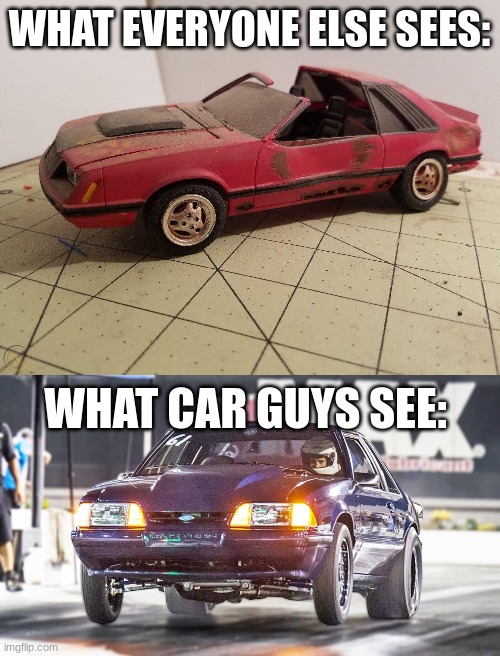 true... | WHAT EVERYONE ELSE SEES:; WHAT CAR GUYS SEE: | made w/ Imgflip meme maker