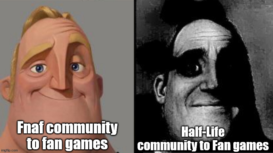 Hunt Down the Freeman Basicly | Half-Life community to Fan games; Fnaf community to fan games | image tagged in people who don't know vs people who know | made w/ Imgflip meme maker