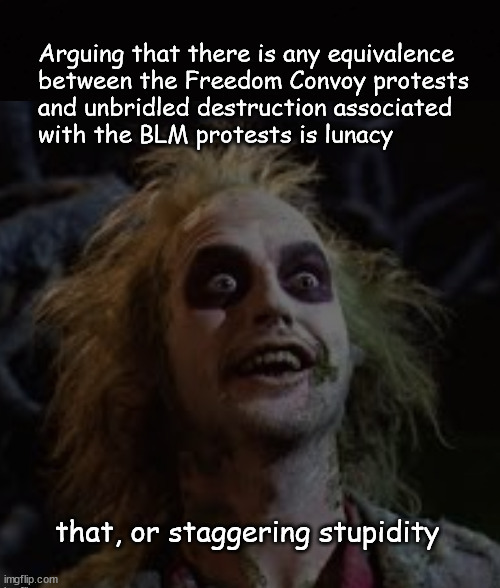 freedom convoys and blm riots | image tagged in freedom convoy,blm riots | made w/ Imgflip meme maker