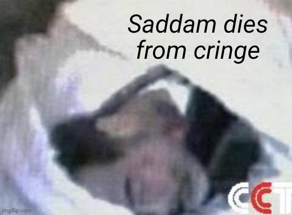 Saddam dies from cringe | made w/ Imgflip meme maker