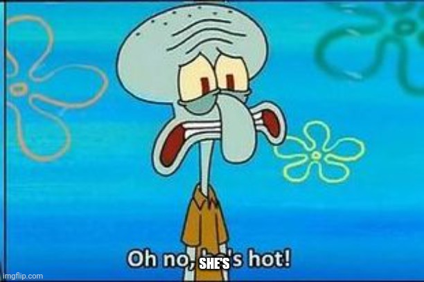 Oh no hes hot | SHE'S | image tagged in oh no hes hot | made w/ Imgflip meme maker