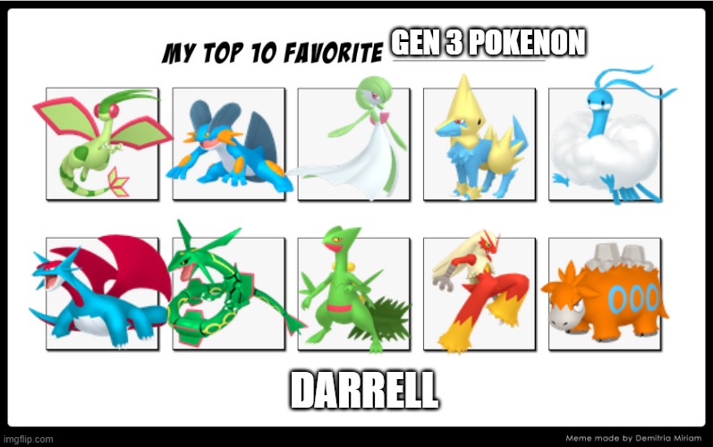 gen 3 pokemon - Imgflip