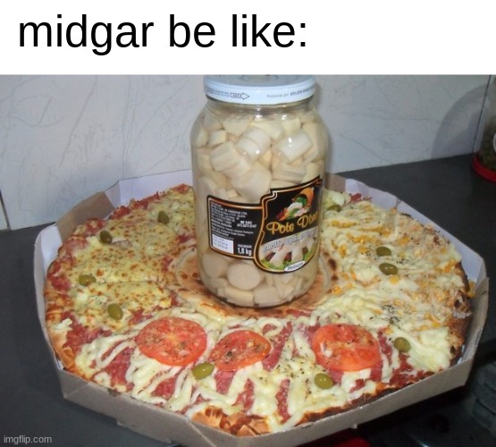Midgar be like | midgar be like: | image tagged in final fantasy 7,pizza | made w/ Imgflip meme maker