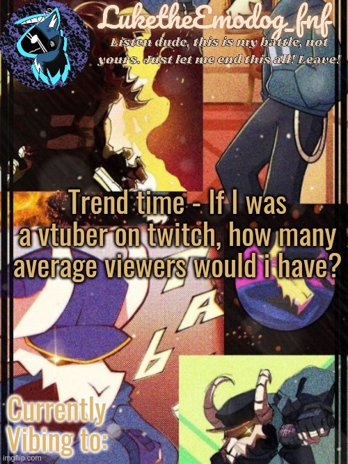Tabi temp | Trend time - If I was a vtuber on twitch, how many average viewers would i have? | image tagged in tabi temp | made w/ Imgflip meme maker