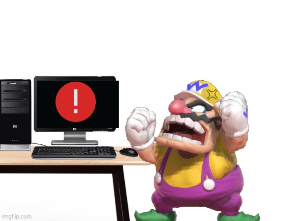 Wario gets angry at his computer because of an error and dies by an explosion from the computer.mp4 | image tagged in wario dies,wario,computer,error,explosion | made w/ Imgflip meme maker