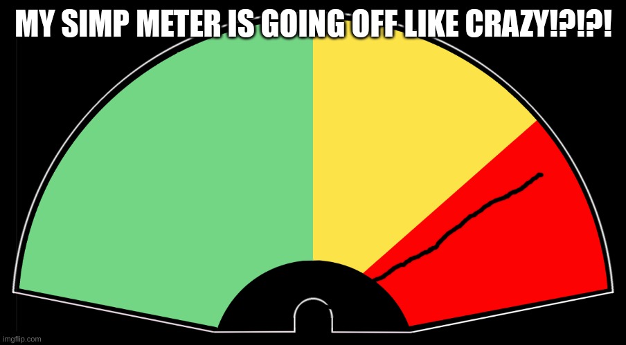 Blank Meter | MY SIMP METER IS GOING OFF LIKE CRAZY!?!?! | image tagged in blank meter | made w/ Imgflip meme maker