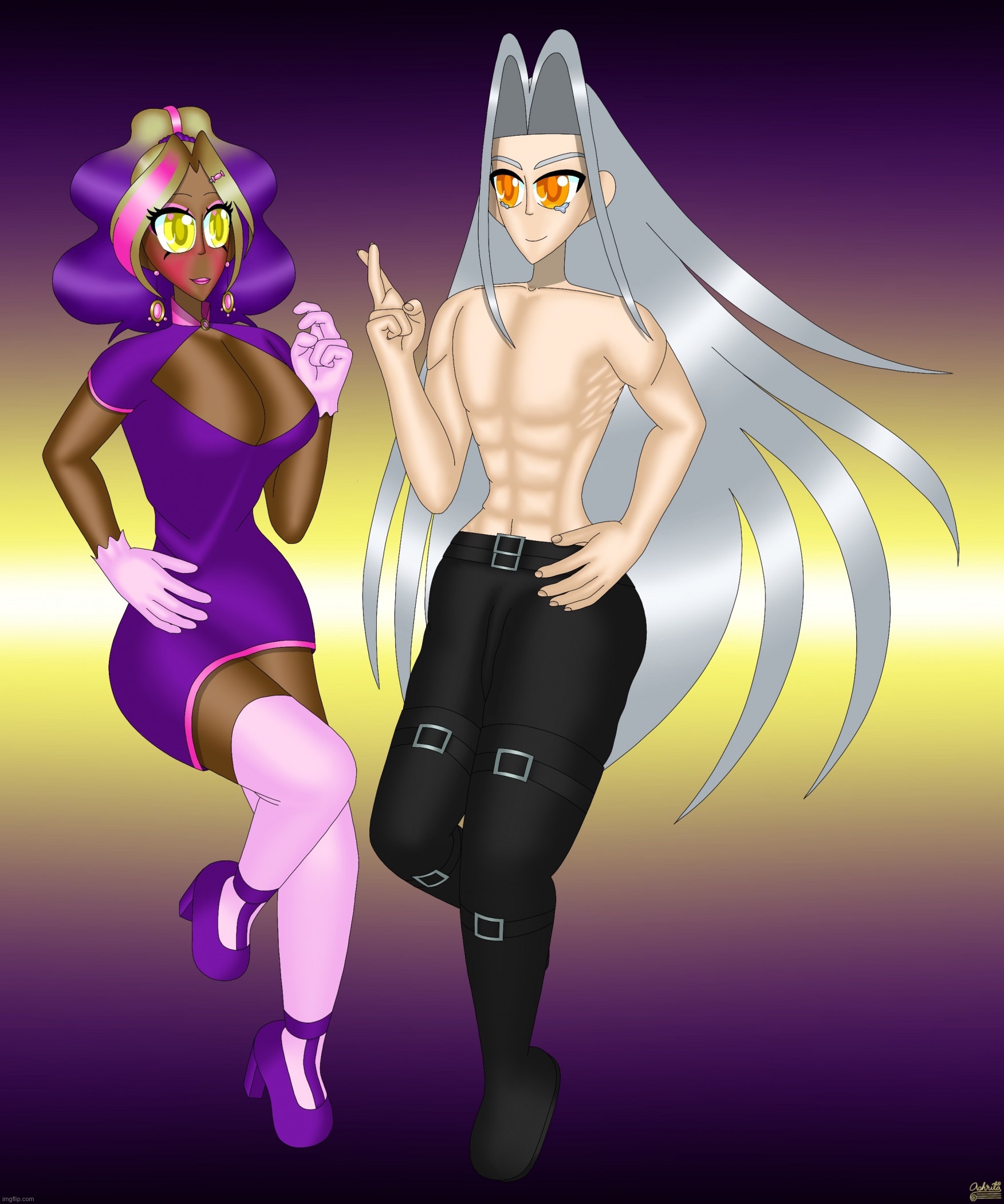 Kashiko Murasaki and Sephiroth | image tagged in kashiko murasaki and sephiroth | made w/ Imgflip meme maker