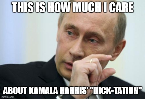 THIS IS HOW MUCH I CARE ABOUT KAMALA HARRIS' "DICK-TATION" | made w/ Imgflip meme maker