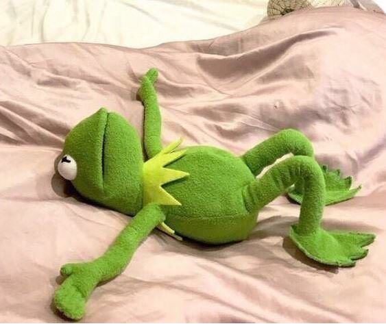 Kermit laying down Blank Meme Template
