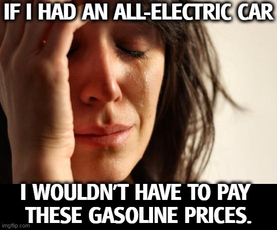 And neither would you. | IF I HAD AN ALL-ELECTRIC CAR; I WOULDN'T HAVE TO PAY 
THESE GASOLINE PRICES. | image tagged in memes,first world problems,electric,car,gasoline,prices | made w/ Imgflip meme maker