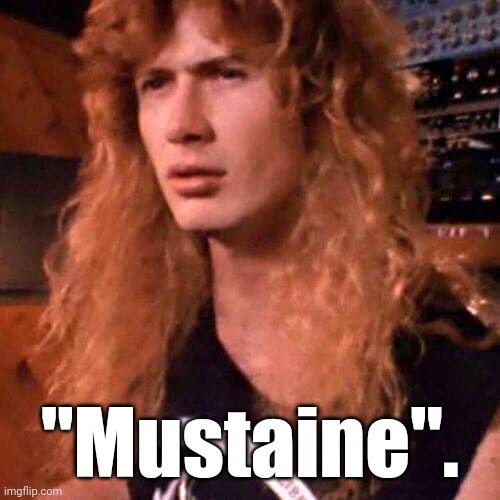 Confused Dave Mustaine | "Mustaine". | image tagged in confused dave mustaine | made w/ Imgflip meme maker