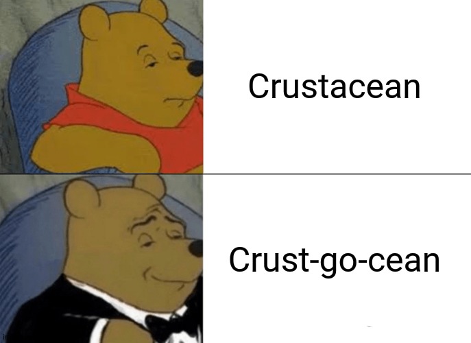 Tuxedo Winnie The Pooh Meme | Crustacean Crust-go-cean | image tagged in memes,tuxedo winnie the pooh | made w/ Imgflip meme maker