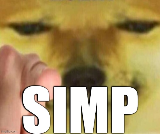 Pointing Doge | SIMP | image tagged in pointing doge | made w/ Imgflip meme maker