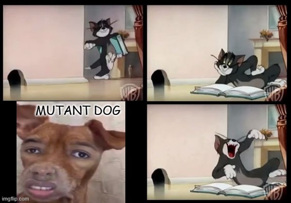 tom and jerry book | MUTANT DOG | image tagged in tom and jerry book,memes,funny,not funny,msmg | made w/ Imgflip meme maker