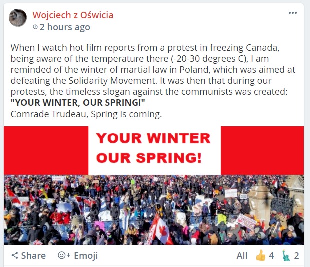 "Your Winter, Our Spring!" Comrade Trudeau, Spring is coming. | image tagged in polish spring,solidarity,spring is coming,crush the commies | made w/ Imgflip meme maker