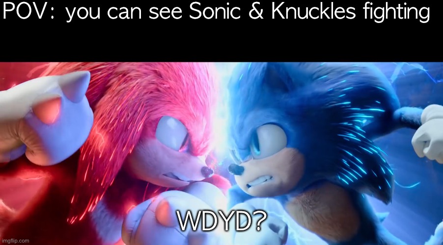 POV: you can see Sonic & Knuckles fighting; WDYD? | made w/ Imgflip meme maker