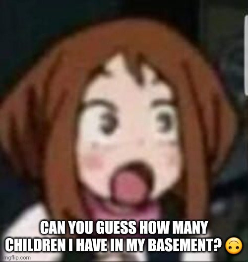 Very random, yes. | CAN YOU GUESS HOW MANY CHILDREN I HAVE IN MY BASEMENT? 🙃 | made w/ Imgflip meme maker