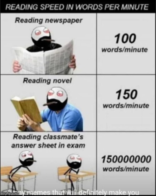 no | image tagged in funny,memes,words per minute,school meme,school,book | made w/ Imgflip meme maker