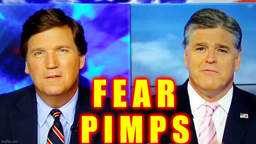 It's Not Technically Political But Trumpublicans Will Think It Is | F E A R; P I M P S | image tagged in carlson hannity,memes,fear mongers,despicable,disgusting,liars | made w/ Imgflip meme maker