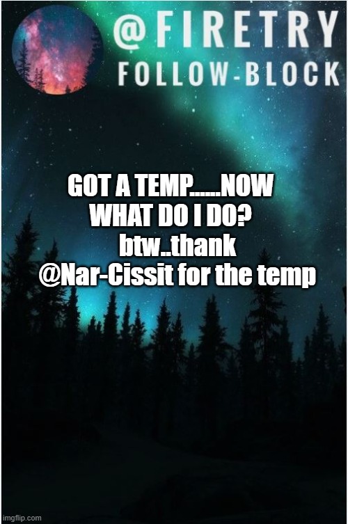 Soo...now what? | btw..thank @Nar-Cissit for the temp; GOT A TEMP......NOW WHAT DO I DO? | image tagged in my template | made w/ Imgflip meme maker