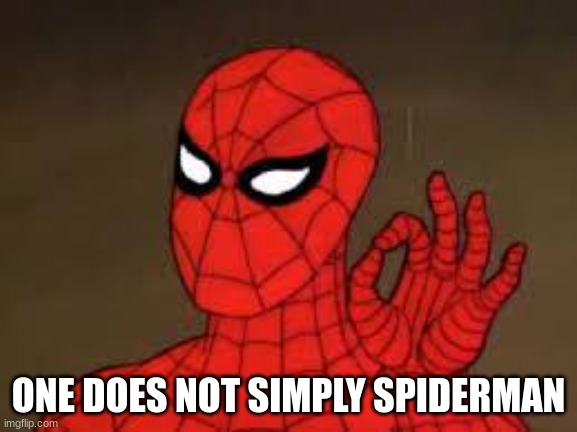 one does not simply spiderman | ONE DOES NOT SIMPLY SPIDERMAN | image tagged in one does not simply spiderman | made w/ Imgflip meme maker