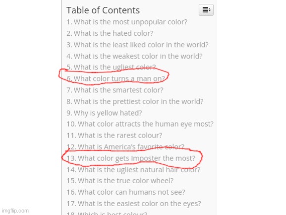 "interesting" color questions | image tagged in meme,colors,sus,amogus,impostor,color | made w/ Imgflip meme maker