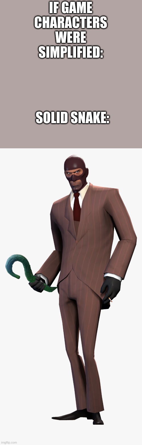 IF GAME CHARACTERS WERE SIMPLIFIED:; SOLID SNAKE: | made w/ Imgflip meme maker