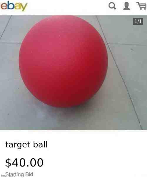 Target ball | image tagged in target ball | made w/ Imgflip meme maker