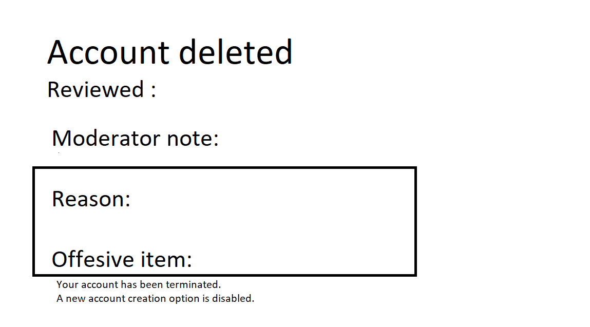 High Quality Roblox ban screen Blank Meme Template