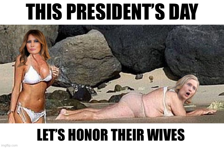 Melania and Hillary | THIS PRESIDENT’S DAY; LET’S HONOR THEIR WIVES | image tagged in melania and hillary | made w/ Imgflip meme maker