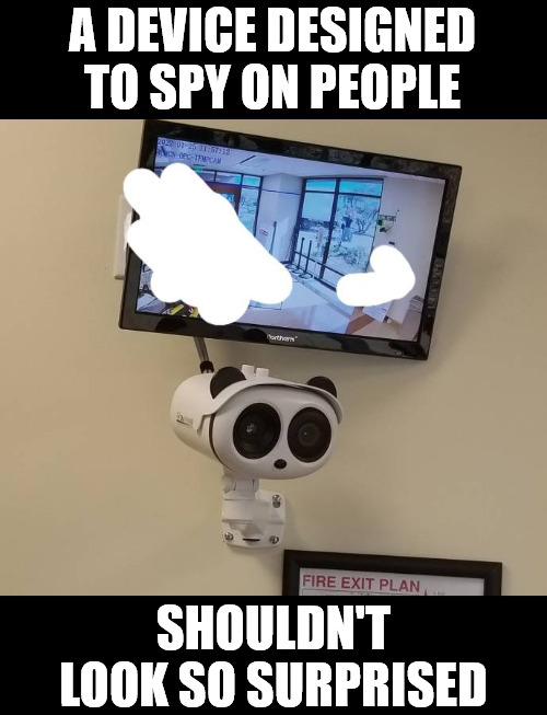OwO Surveillance | A DEVICE DESIGNED TO SPY ON PEOPLE; SHOULDN'T LOOK SO SURPRISED | image tagged in surveillance,surprise,owo | made w/ Imgflip meme maker
