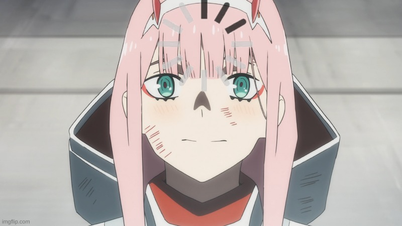 confused zero two Blank Meme Template
