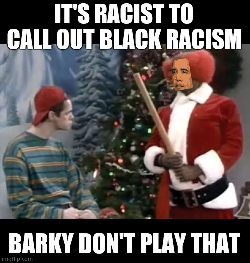 barky | IT'S RACIST TO CALL OUT BLACK RACISM BARKY DON'T PLAY THAT | image tagged in barky | made w/ Imgflip meme maker