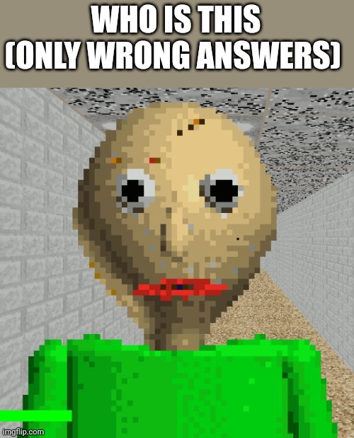 Baldi | WHO IS THIS (ONLY WRONG ANSWERS) | image tagged in baldi | made w/ Imgflip meme maker