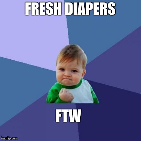 Success Kid Meme | FRESH DIAPERS FTW | image tagged in memes,success kid | made w/ Imgflip meme maker