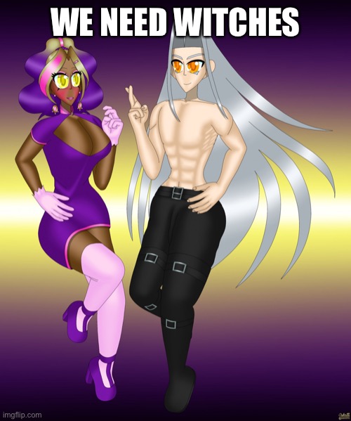 Kashiko Murasaki and Sephiroth | WE NEED WITCHES | image tagged in kashiko murasaki and sephiroth | made w/ Imgflip meme maker