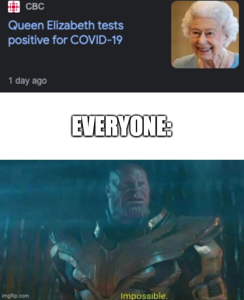 EVERYONE: | image tagged in thanos impossible | made w/ Imgflip meme maker