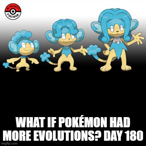 Check the tags Pokemon more evolutions for each new one. (LOL I meant to submit this yesterday) | WHAT IF POKÉMON HAD MORE EVOLUTIONS? DAY 180 | image tagged in memes,blank transparent square,pokemon more evolutions,panpour,pokemon,why are you reading this | made w/ Imgflip meme maker