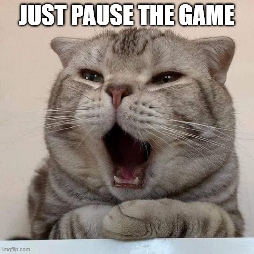 :O | JUST PAUSE THE GAME | image tagged in o | made w/ Imgflip meme maker