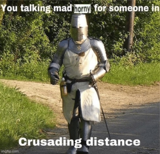 You talking mad shit for someone in crusading distance | image tagged in you talking mad shit for someone in crusading distance | made w/ Imgflip meme maker