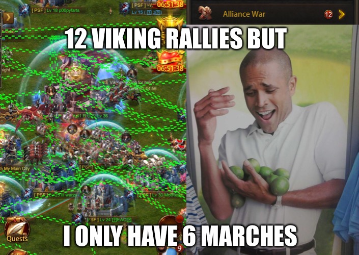 12 VIKING RALLIES BUT; I ONLY HAVE 6 MARCHES | image tagged in memes,why can't i hold all these limes,vikings | made w/ Imgflip meme maker