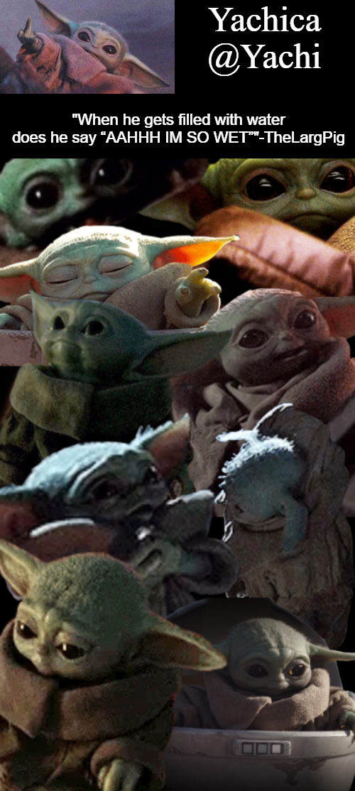 High Quality Yachi's baby Yoda temp Blank Meme Template