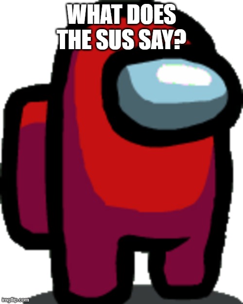 Sus Troll Alert! |  WHAT DOES THE SUS SAY? | image tagged in among us red crewmate,sus | made w/ Imgflip meme maker