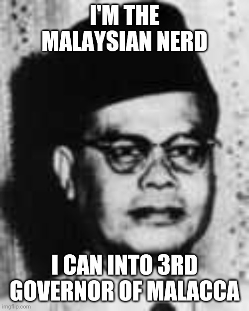 POV: When The Abdul Aziz Abdul Majid dies of 1975... | I'M THE MALAYSIAN NERD; I CAN INTO 3RD GOVERNOR OF MALACCA | image tagged in abdul aziz abdul majid,malaysia,malacca,selangor,governor,nerd | made w/ Imgflip meme maker