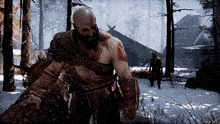 Kratos hitting baldur Blank Meme Template
